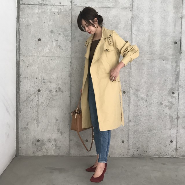 30 Off ライダース風 トレンチコート Anscelta