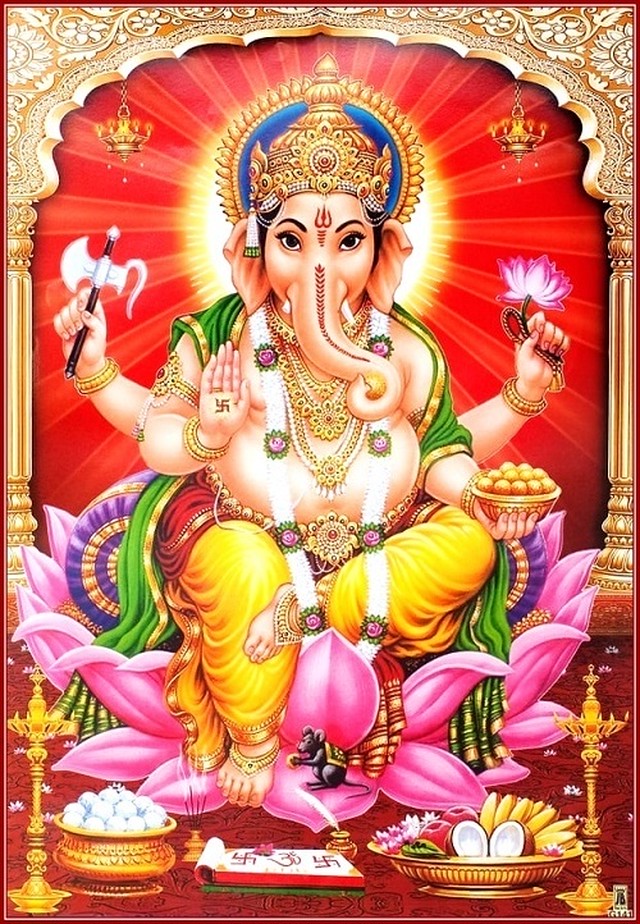 インドの神様 ガネーシャ神 お守りカード 011 India God Ganesa