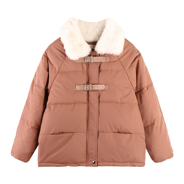 冬のあったかコーデ かわいい もこもこ ファー付き ショート アウター レディース 秋冬 ダウンジャケット ホワイト ピンク デイリー Ptnym3499 Shop Suba