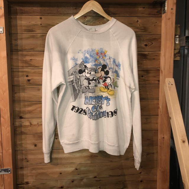 80 S Disney ミッキープリントスウェット ディズニー 古着屋mother Road Vintage Used Clothing