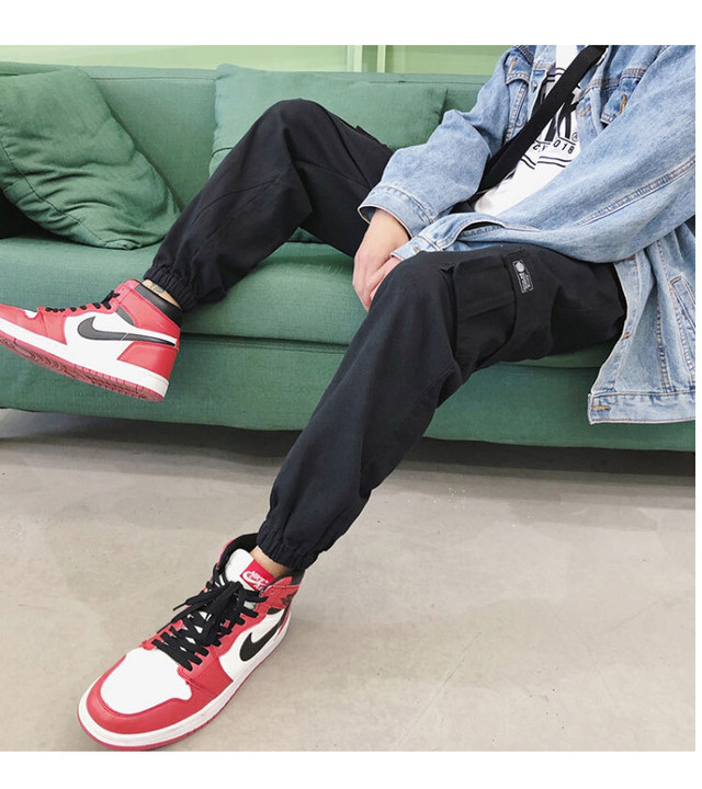 Lappsterメンズストリートブラックカーゴパンツオーバーオールメンズポケットスウェットパンツ男性ジョガーパンツカーキパンツ Lappster公式ストア Efect