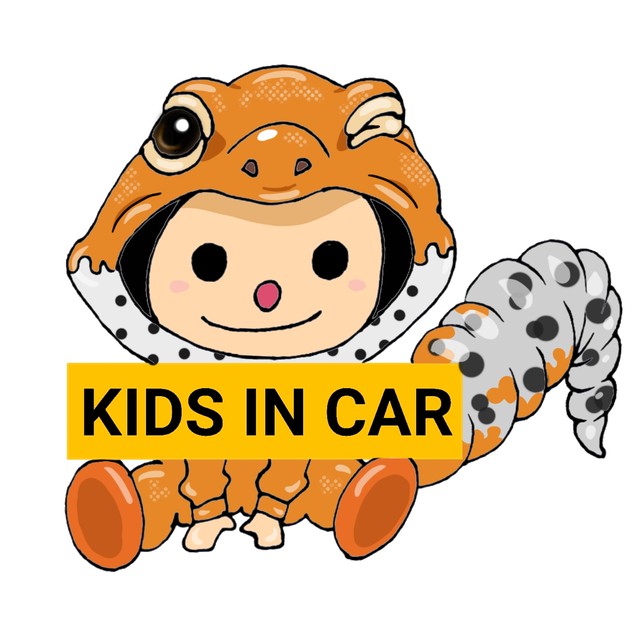 Kids In Car タンジェリンレオパステッカー2枚 爬虫類のステッカーや雑貨 Tシャツなどのグッズ専門店 Enogu