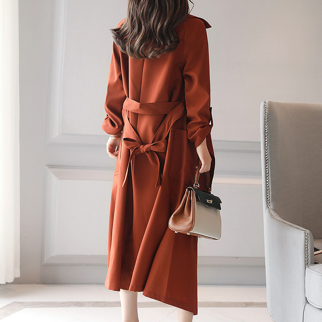 レディース トレンチコート アースカラー ウエストベルト ロールアップ ミディアム丈 アウター Command コマンドプラス