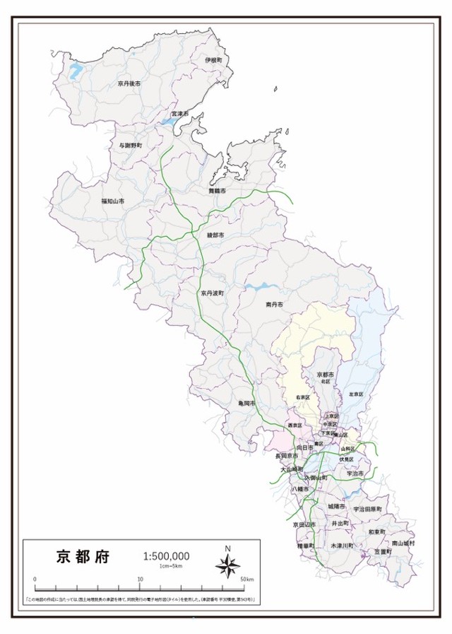 P5京都府 高速道路 K Kyoto P5 楽地図 日本全国の白地図ショップ