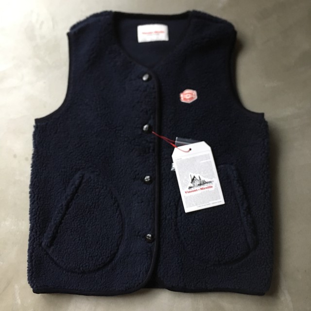 Vincent Et Mireille ノーカラー フリース ベスト Distrad