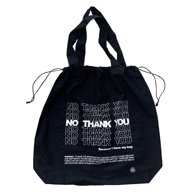 【Cat & Parfum】NO THANK YOU 2Way Drawstring Bag