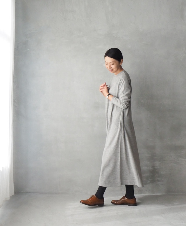 Mサイズ ライトグレー Hand Room Women S のウォッシャブルウールワンピース 天然生活 Online Shop