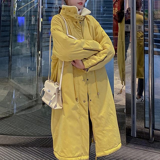 中綿ダウンジャケット レディース ロングコート 冬服 ダウンジャケット 膝下丈 長袖 無地 ハイネック カジュアル 大きいサイズ 体型カバー おしゃれ Ol 秋冬 ワンピの里