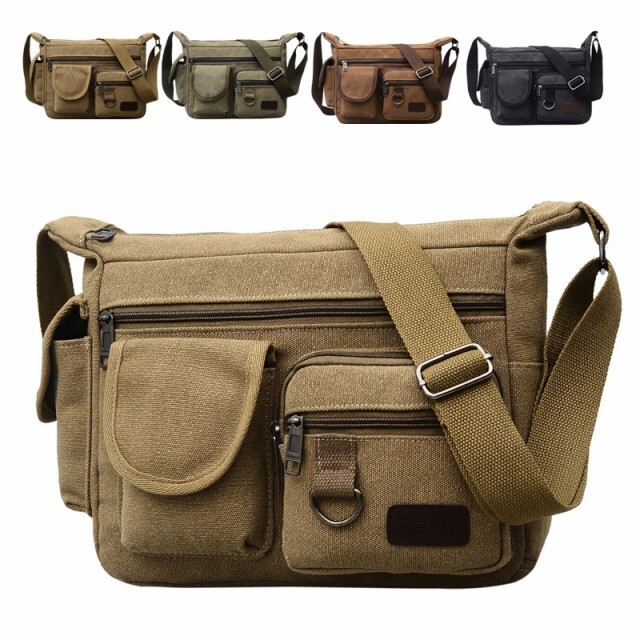 ショルダーバッグ バッグ メンズバック 斜めがけバッグ ショルダー ビジネス 大容量 旅行 出張 ミリタリー キャンバス メンズ Lalibera