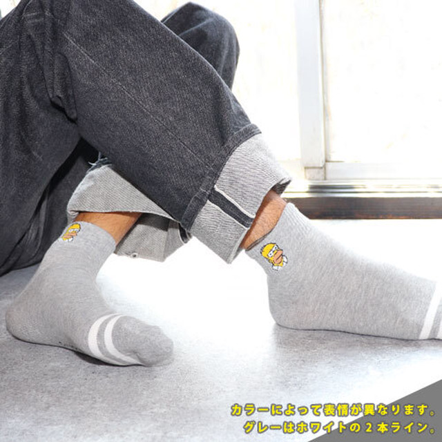 クセのあるワンポイント シンプソンズ ホーマー アンクル ソックス メンズ ソックス 靴下 Luxzunderwear