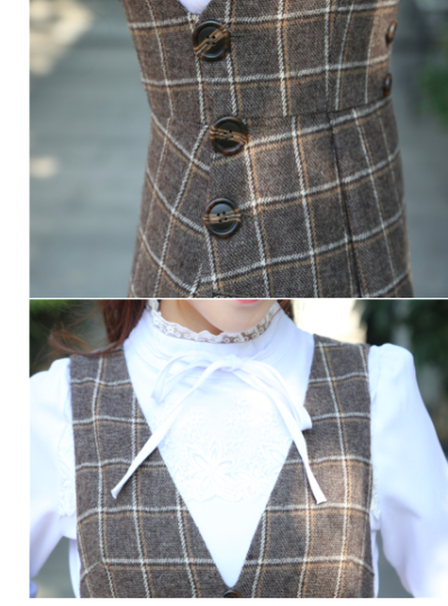 英国風ワンピース 英国風ワンピース 秋 レトロ ワンピース ヴィンテージ ワンピース ワンピース 秋 秋冬 ワンピース レトロガール 大人可愛い ワンピース 50代 ブラウス ジャンバースカート 2点セット Nkk 0028 ふくふくの木