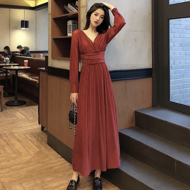 正規販売代理店 バイカラー シースルー ワンピース ドレス 半袖 シフォン フレア マキシ丈 絶賛レビュー続出