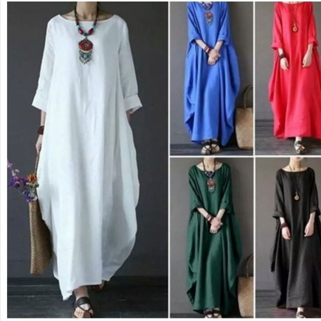 花柄 ロングワンピース 長袖 綿麻ワンピース ロング レディース マキシワンピース 長袖 リネンワンピース マキシ ワンピ 綿麻混 ゆるっと Basecamp49