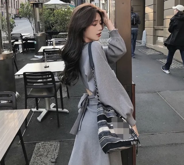 バックセクシー ニットワンピース リボン付き 3カラー U51 Tamu Shops