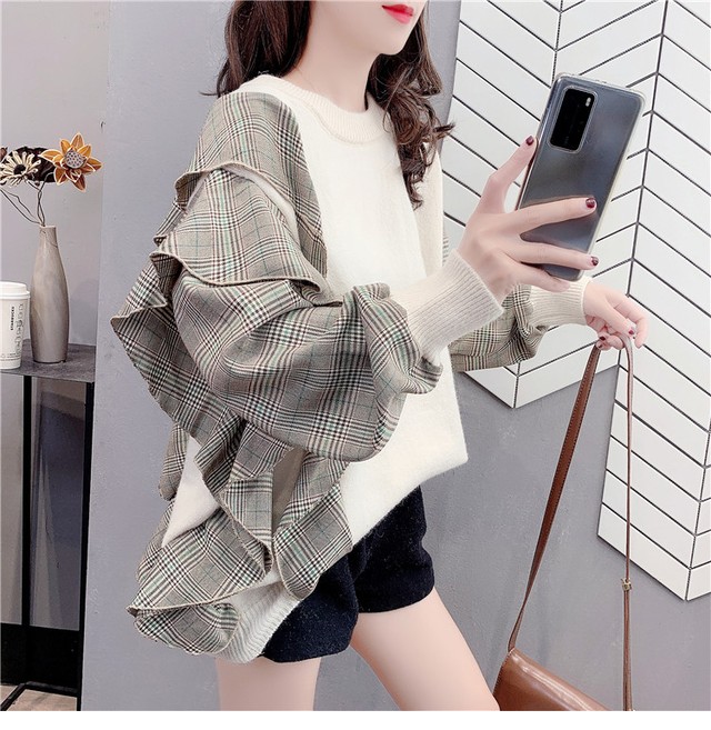 Newデザイン トップス レディース セッター 切り替え きれいめ 3色 Ins 1210 Ins Fashion ファッション専門店 可愛い 安心 素敵な商品を多数ご用意