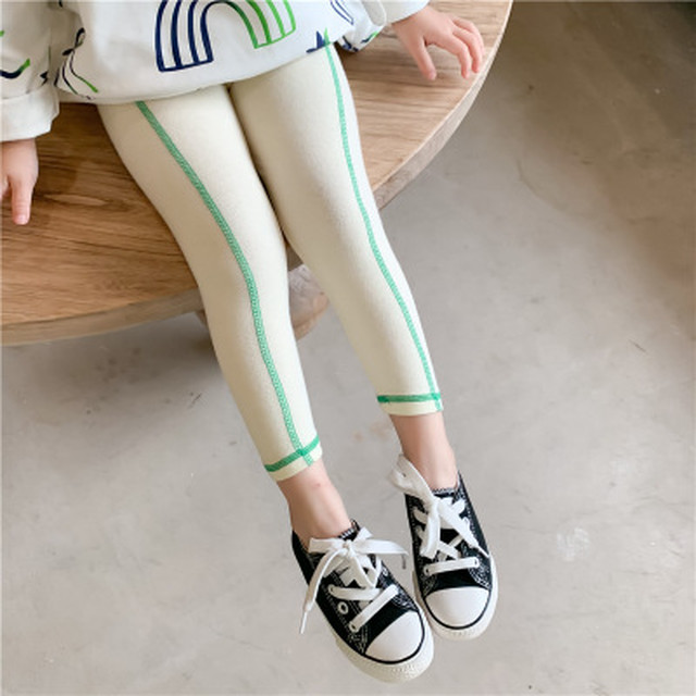 女の子 バイカラー レギンス おしゃれ 可愛い 人気 4色 90 140 Dyh海外子供用品
