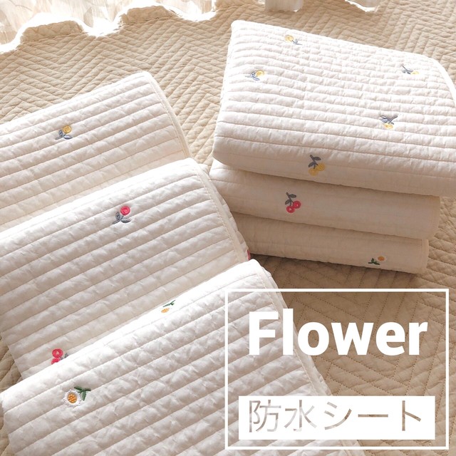 送料無料 Flower 防水シート おむつ替えシート 韓国 イブル Ricamo 韓国イブル こども服のお店
