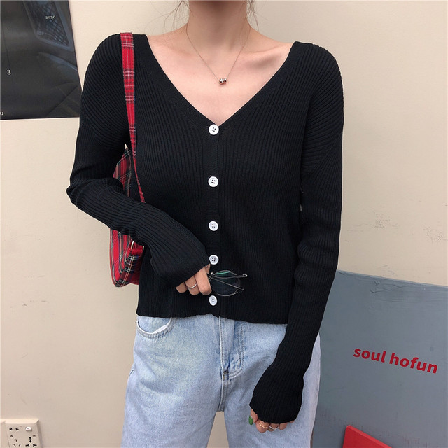 全4色 ニットカーディガン 長袖 シンプル Vネック 無地 ベーシック 春夏 お出かけ デート デイリー 女子会 Tricot By Arroser
