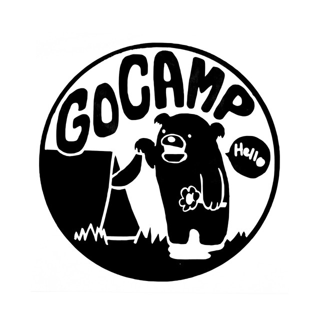 ステッカー キャンプ クマ ブラック Skrworks