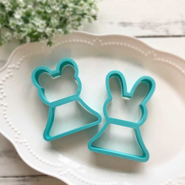 おひなさまセット くま縦8 5 横6 5 うさぎ縦9 5 横6 5 クッキー型 Yuchico ゆちこ