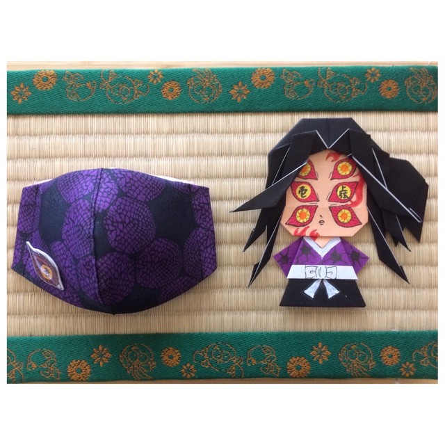 ノーズワイヤー入 鬼滅の刃 ハンドメイド オリジナルマスク 和柄 鬼 こくしぼう Handmade 詩 マスク かわいいもの てづくり