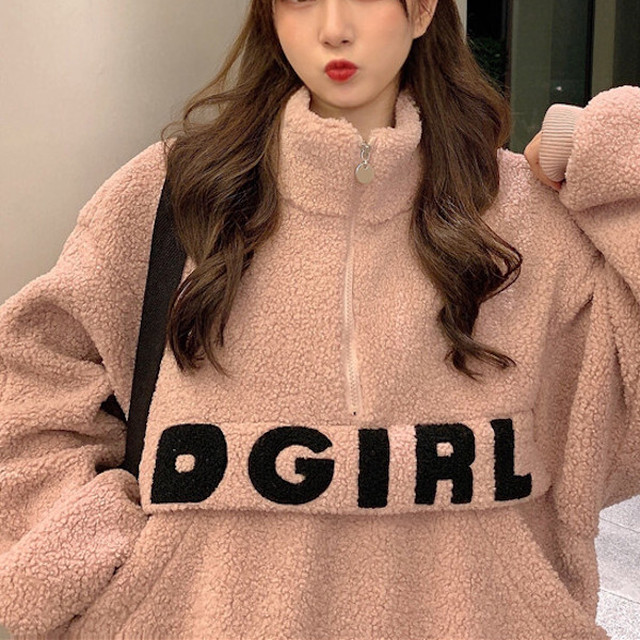 Girly トップス フリース レディース プルオーバー おしゃれ 安い アウトドア 長袖 まるの樹 Fashion