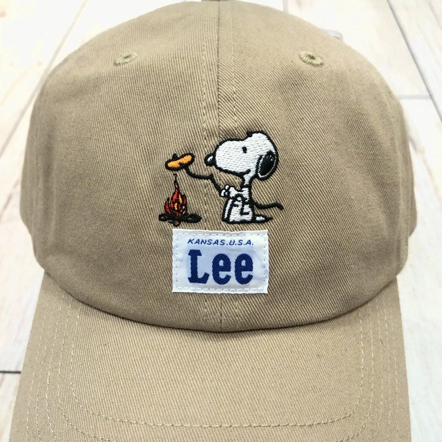 Lee リー Peanuts ピーナッツ スヌーピーコラボ ローキャップ 111 ベージュ Rinc 天童