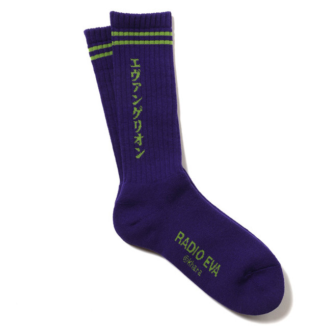 RADIO EVA 709 EVANGELION SOCKS PURPLE / EVANGELION エヴァンゲリオン