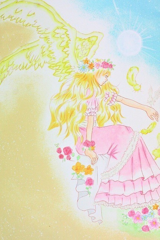 幸運を呼び込む 天使アート ラブクリスタル