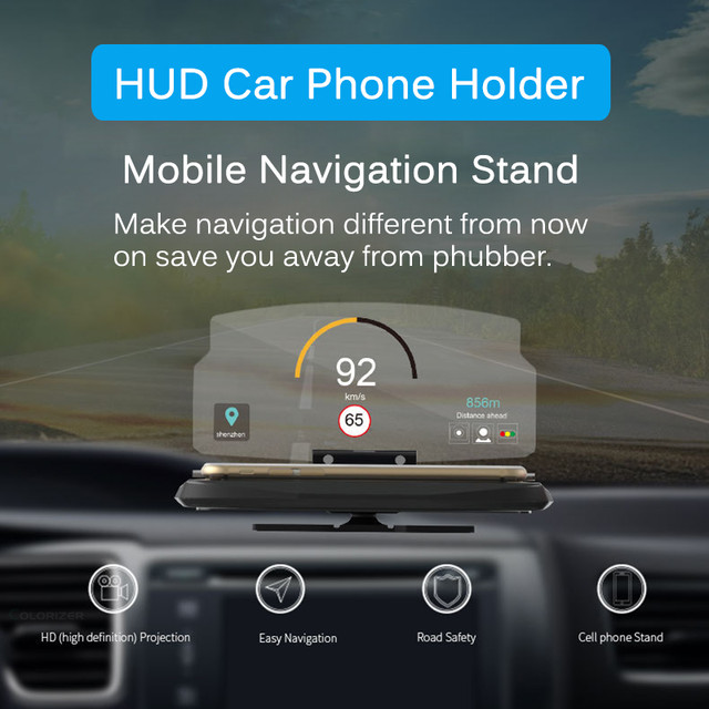 ユニバーサル電話車のミラーホルダーウィンドスクリーンプロジェクターhudヘッドアップディスプレイgpsナビゲーションhud折りたたみブラケットfor Iphoneサムスン Gold Braverybase