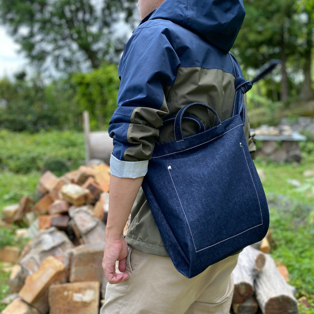 Denim Shoulder Tote Bag 撥水デニムショルダーバッグ トートバッグ 岡山デニム エコバッグ ショッピングバッグ Huhu ふふぅ