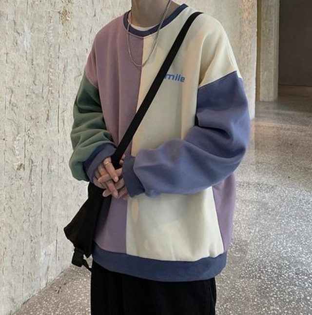 トレーナー メンズ スウェット 韓国系 無地 肩落ち 送料無料 Jb 1