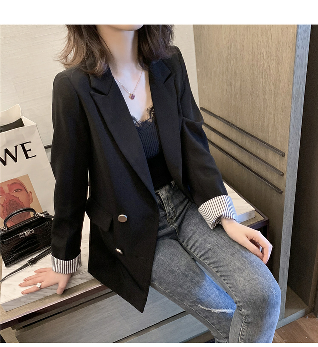 テーラードジャケット アウター ジャケット ロールアップ カジュアル 通勤 シック デート 女子会 韓国 オルチャン 韓国レディースファッション通販 ポワン