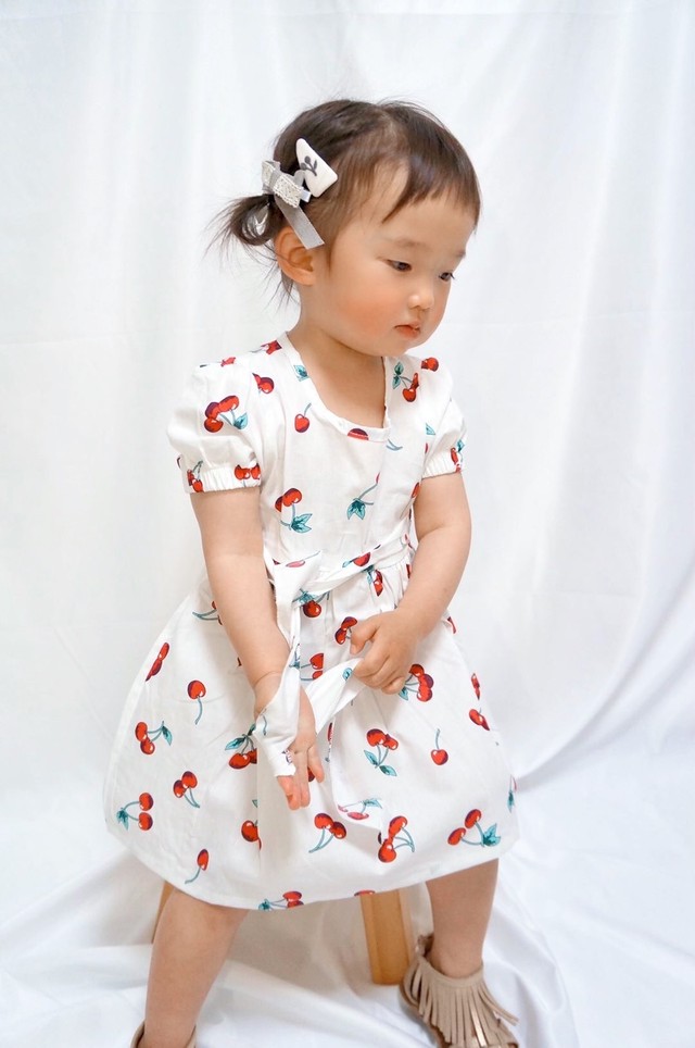 さくらんぼワンピースꕊ Shop Ququ 韓国子供服