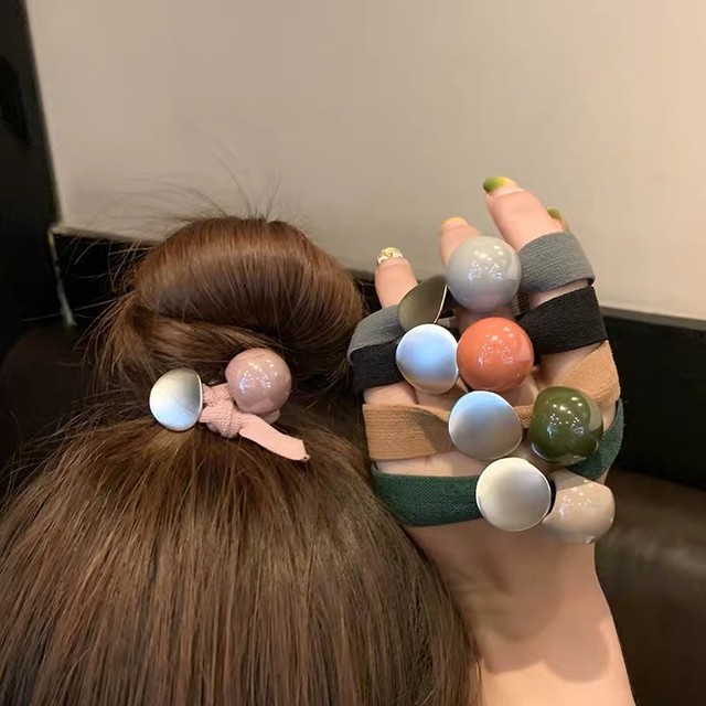 大人可愛いカラフルヘアゴム 5色セット バイカラーヘアゴム 可愛い 髪留め ヘアアクセサリー Sun Shop