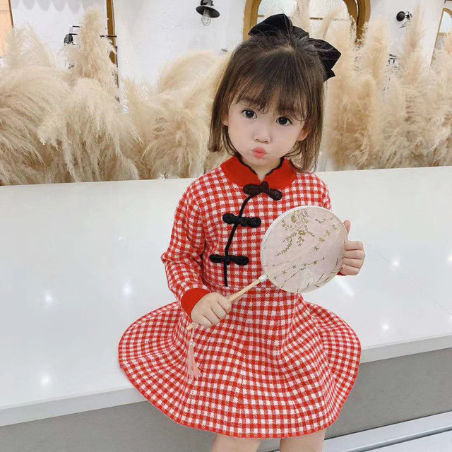 即納 ニットワンピース チェイナドレス風 キッズ ベビー 子供服 80 90 100 110 1 輸入服 セレクトショップ 750 Ikko Online