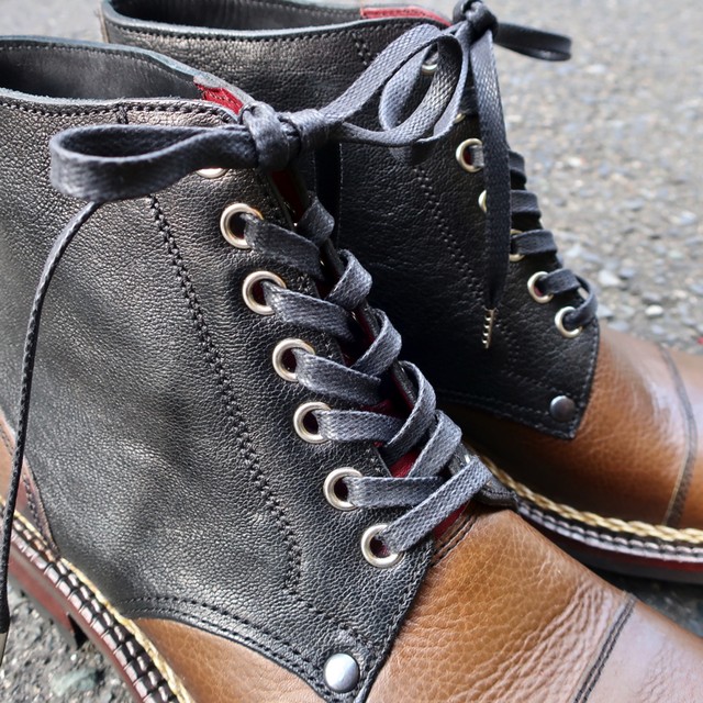極上の艶 靴紐 ネイビー 平紐 6mm Custom Shoes Planning Buhi