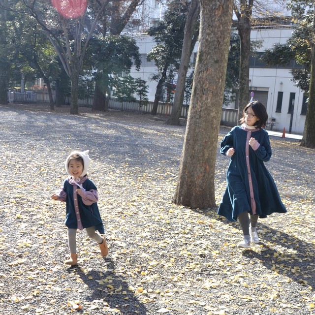 受注生産 ピエロの親子ワンピース親子セット ーaw 深い森ー Caracol Theater