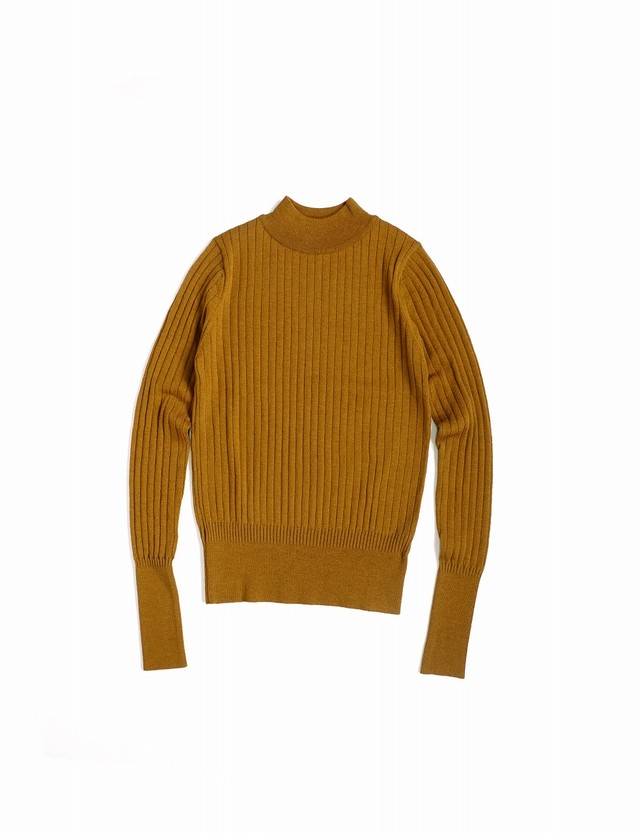 Needle Out Rib Mock Neck