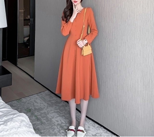 シンプルワンピース長袖 Kazzu