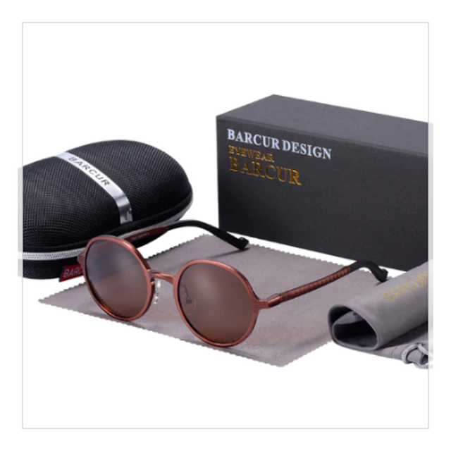 Barcur ラウンド サングラス 丸い レトロ ユニセックス 偏光レンズ Uv400 ポラロイド 車の運転 アウトドア 海外トップブランド 8565 3色展開 Happy Hobby あなたのベストが見つかるお店
