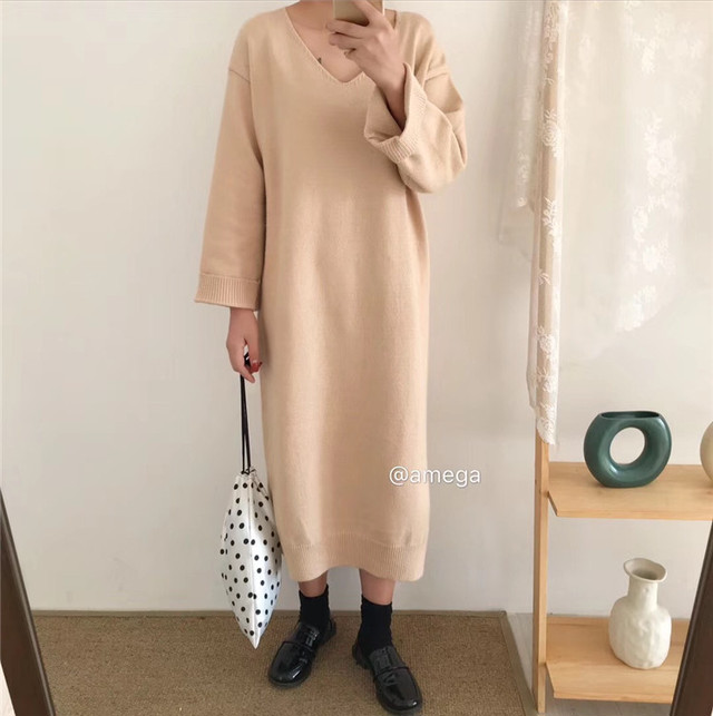 ゆるシルエットワンピース ゆったり ニットワンピース 体型カバー シンプル マタニティ 秋服冬服春服 トレンド ママwivm0417 Ty Myfa Pm マイフェイプレママ