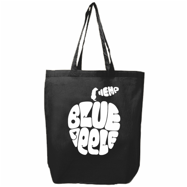 オリジナルトートバッグ Eco Bag 黒 ネコポス発送可能 手染めの麻糸専門店 Blueapple