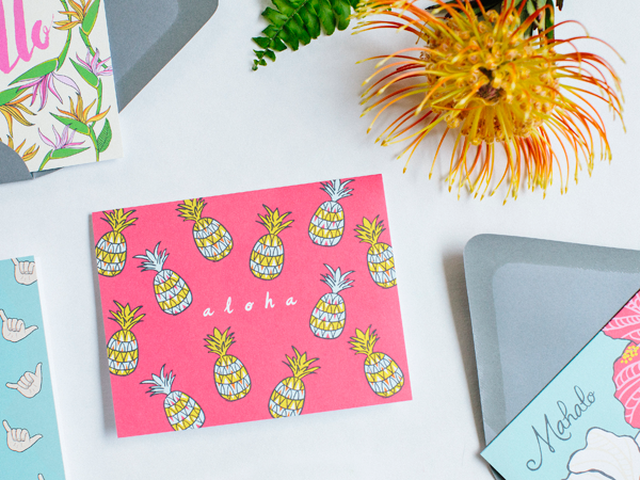 Aloha Rainbow ハワイ産 メッセージカード Nico Made ステーショナリー アート おしゃれ サーフ ハワイアン グリーティング カード New One Hawaii