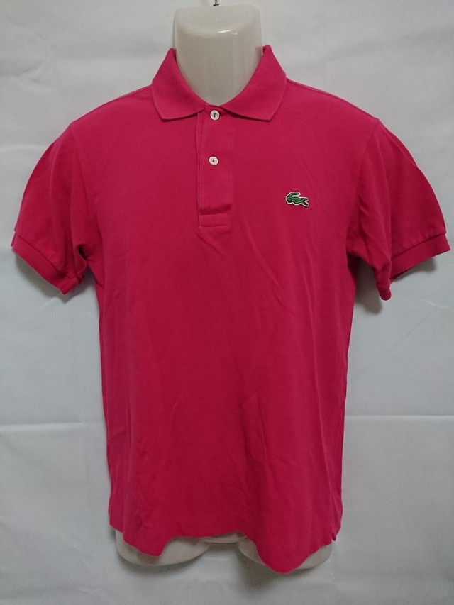 古着 2 メンズs Lacoste ラコステ ポロシャツ 半袖 ワンポイント ピンク系 F5191 スポーツウェア シューズの古着屋 リサイクルスポーツ