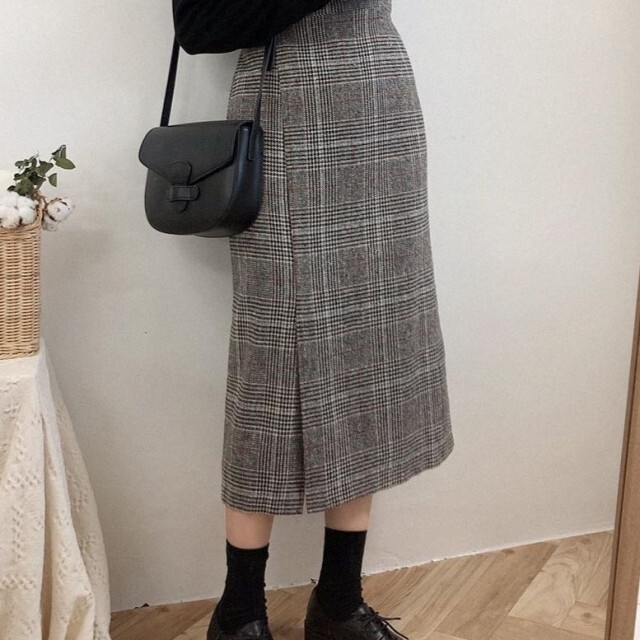 ジャンパースカート ワンピース サロペット ロング ミモレ丈 チェック レトロ ガーリー 大きいサイズ 秋 冬 韓国 オルチャン 58 Happinessshop ハピネスショップ レディース ファッション アイテム トレンド