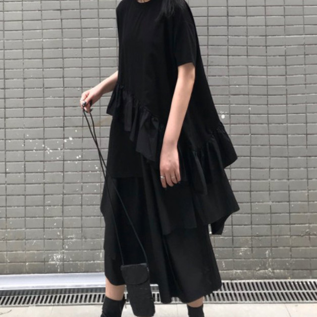 21正規激安 スタイリッシュ セットアップ レディース ツーピース シック モノトーン アシンメトリー 半袖 モード モード系女子 モード女子 春 夏 フェ セール30 Off Alimamiy Ru