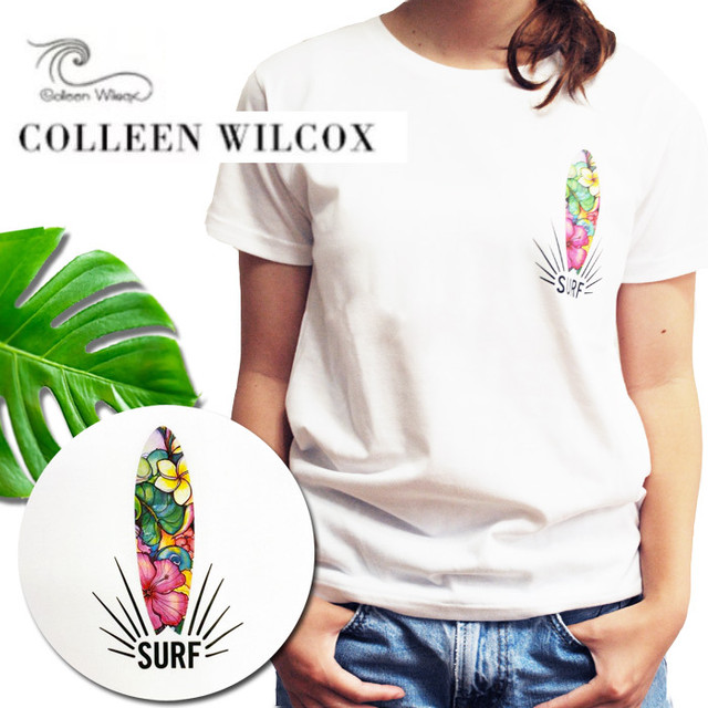 Colleen Wilcox Tシャツ レディース La Leia Precious Life T Shirts ハワイ 有名サーフアーティスト ホワイト 半袖 Surf Tシャツコリーン ウィルコックス R F リアルファッション レディースカジュアルのリアルなスタイルをリアルなプライスで