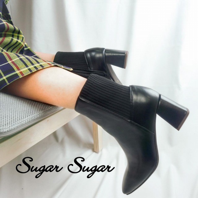スクエアトゥニットブーツ 72 1310 Sugarsugar シュガーシュガー スクエアトゥニットブーツ 72 1310 Sugarsugar シュガーシュガー