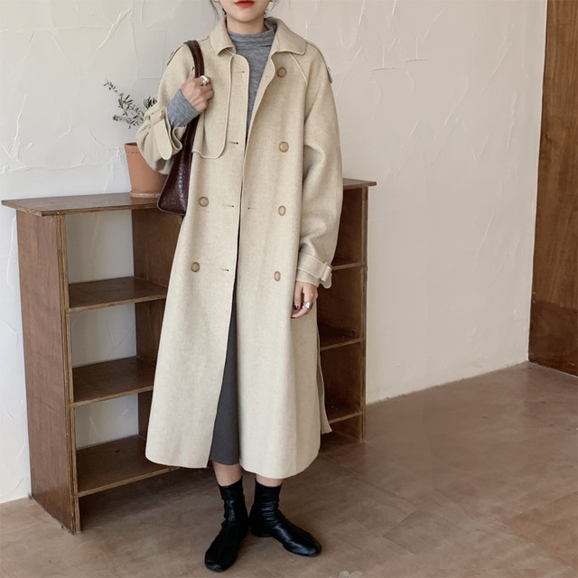 ロングコート ウールコート レディース ウールコート ロング ロングコート レディース 冬 カジュアル シンプル 韓国 オルチャン 韓国ファッション 新作 秋冬 秋 冬 Om 569 Musubi Me 韓国 オルチャン レディースファッションのお店